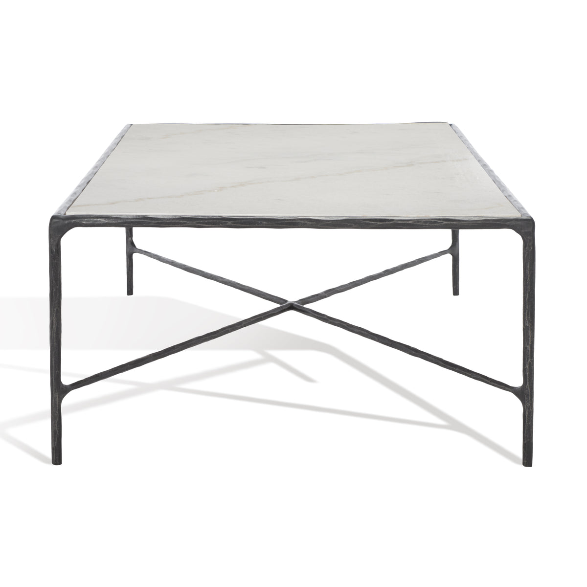 Jessa Rectangle Metal Coffee Table in Black and White