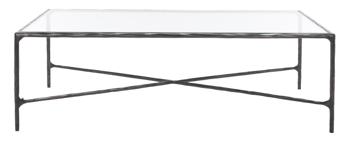 Jessa Rectangle Metal Coffee Table in Black