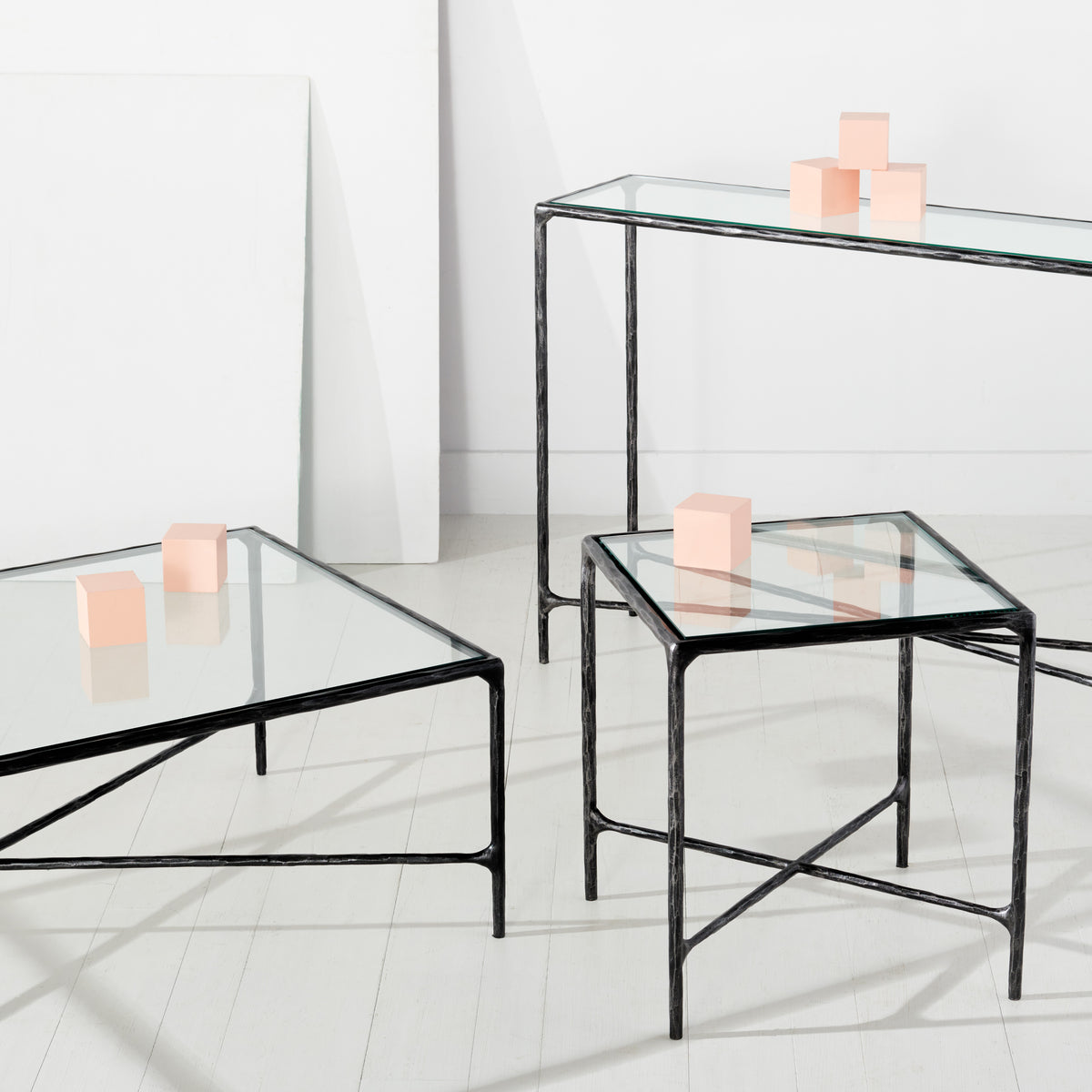 Jessa Rectangle Metal Coffee Table in Black
