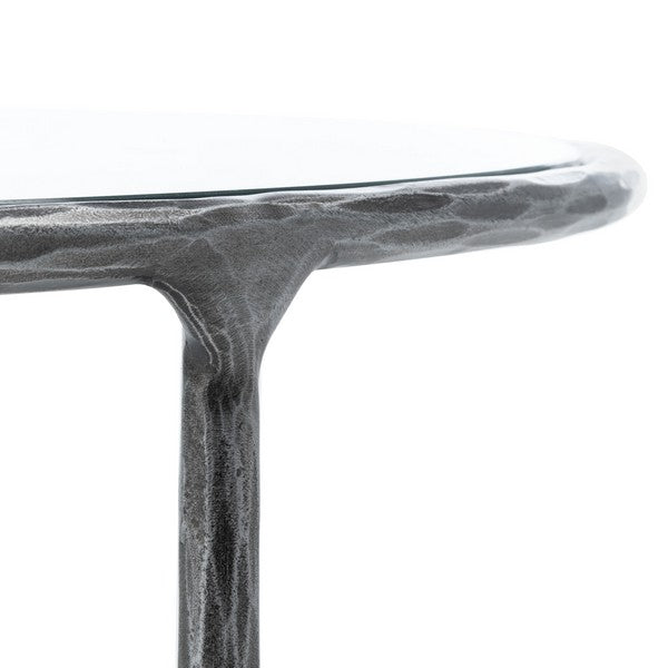 Jessa Silver Round Metal Coffee Table - The Mayfair Hall