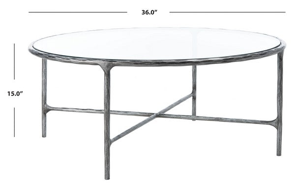 Jessa Silver Round Metal Coffee Table - The Mayfair Hall