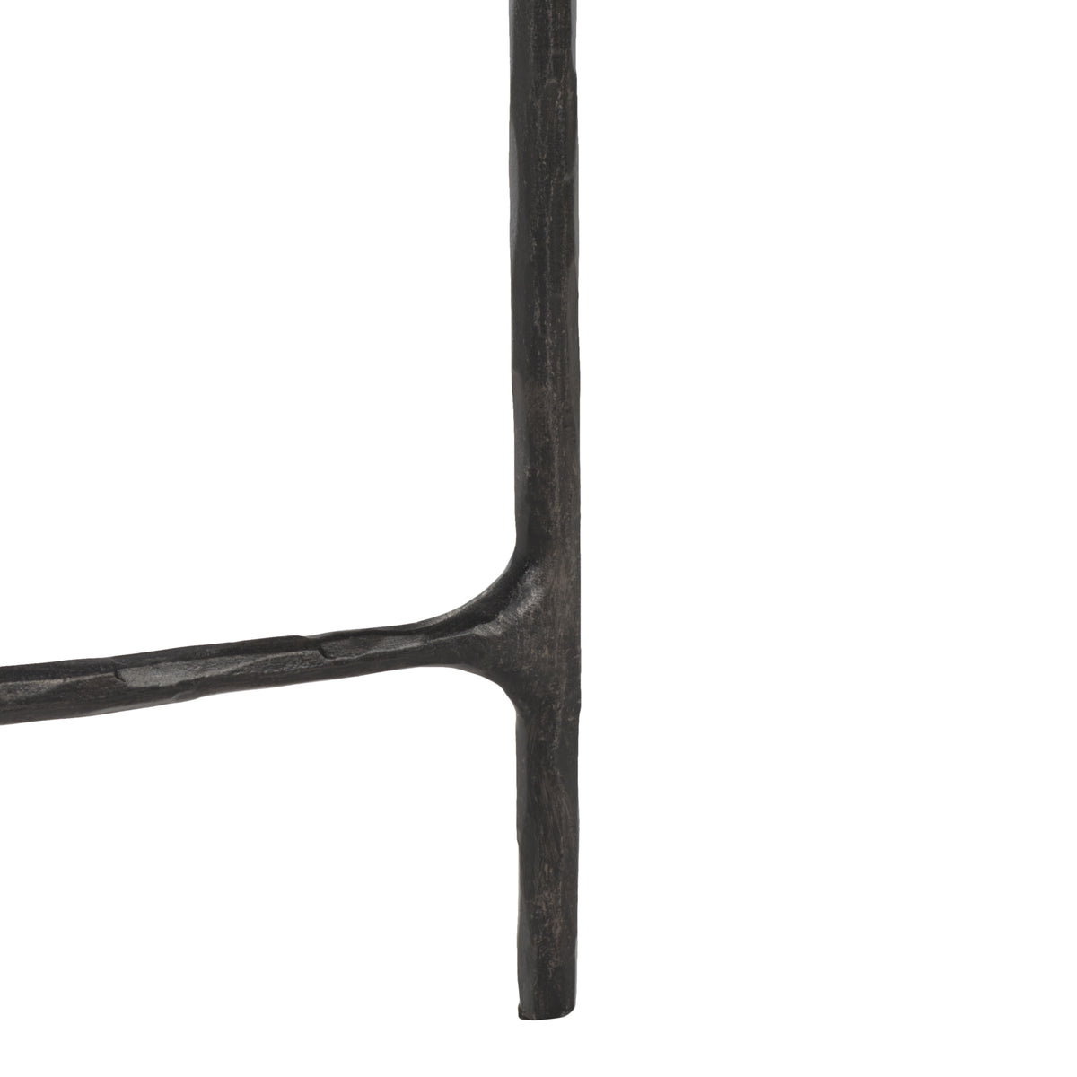Jessa Forged Metal Rectangle Console Table in Black and White