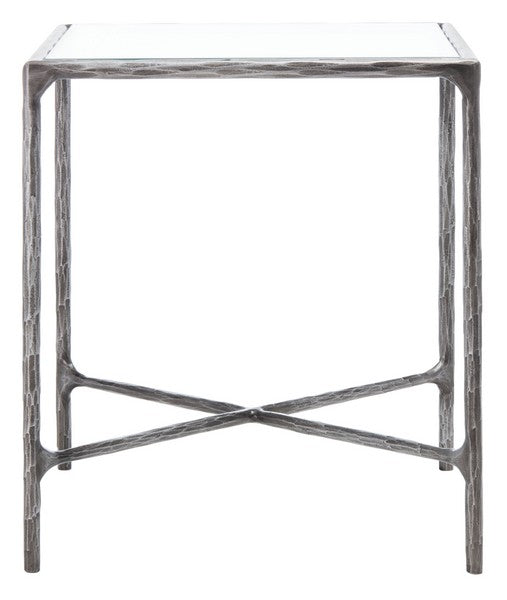 Jessa Silver Forged Metal Square End Table - The Mayfair Hall