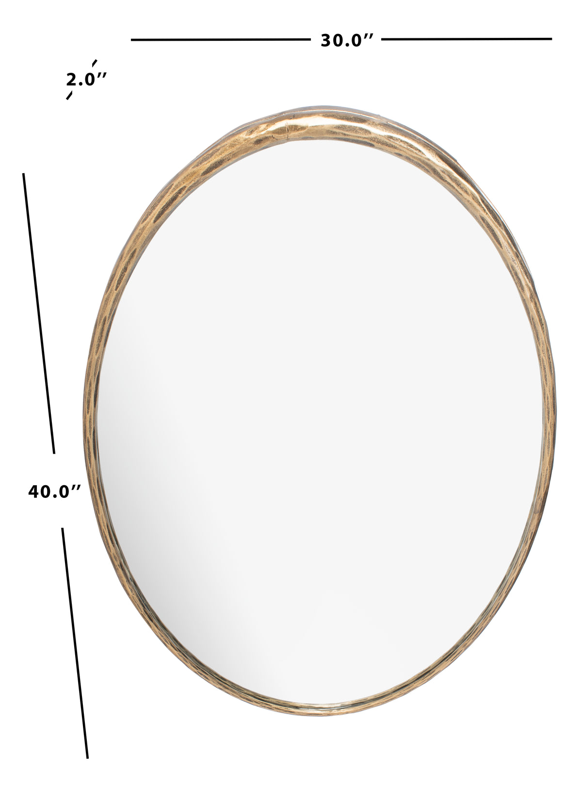 Jessa Oval Metal Mirror in Brass
