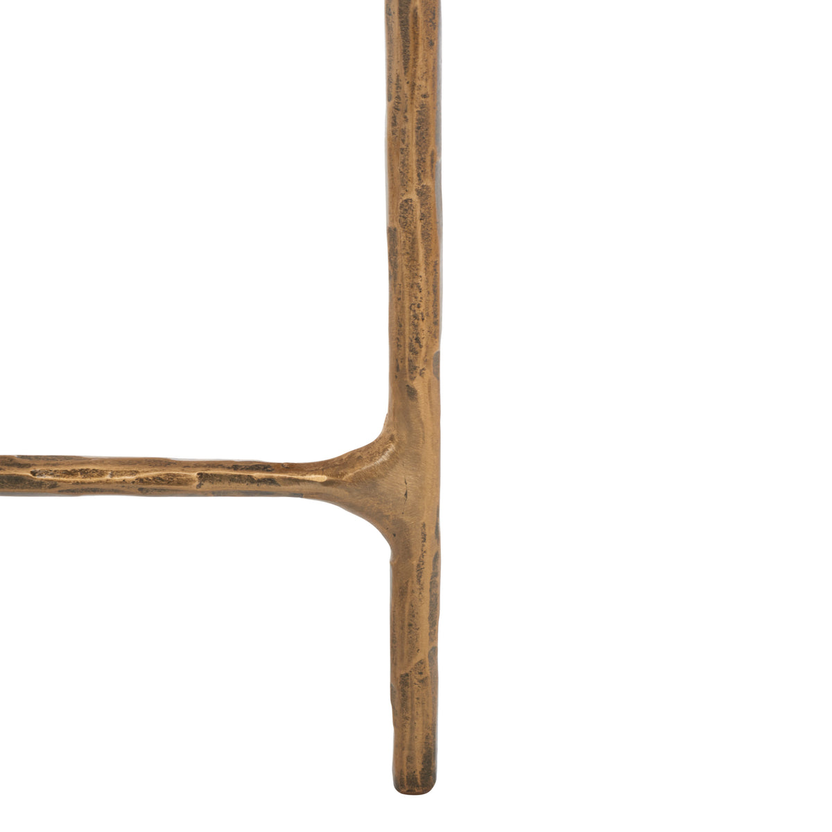 Jessa Oval Metal Coffee Table in Brass and White