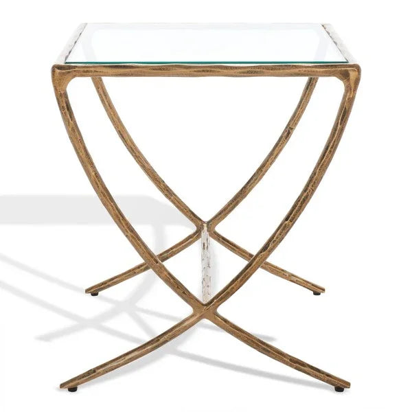 Debbie Metal Accent Table in Brass - The Mayfair Hall