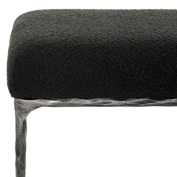 Janeen Black Boucle And Metal Bench - The Mayfair Hall