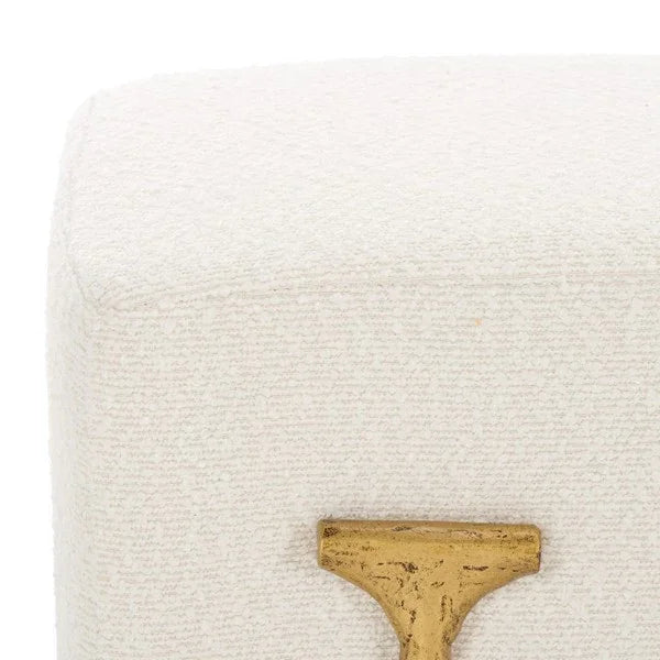 Jessa Boucle Bench in Ivory - The Mayfair Hall