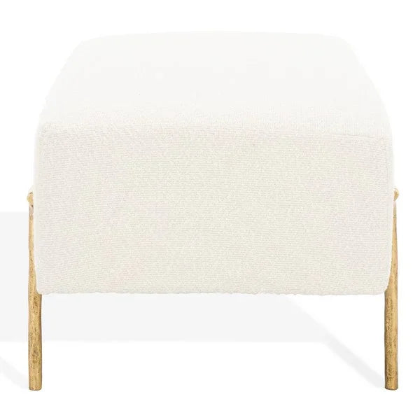 Jessa Boucle Bench in Ivory - The Mayfair Hall