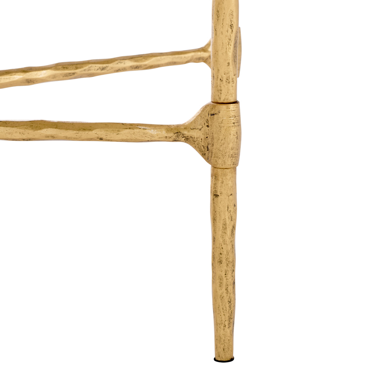 Janowsky Metal And Marble Console Table in Brass and White