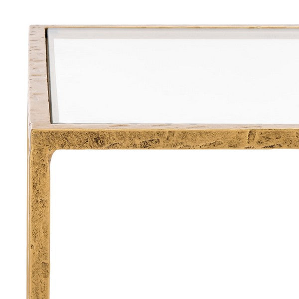 Tauri Forged Metal Square Accent Table in Brass