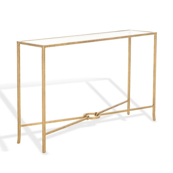 Tauri Forged Metal Console Table in Brass