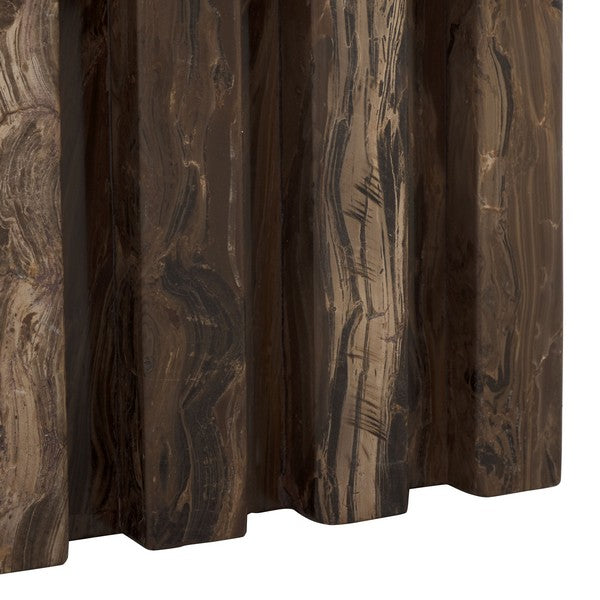 Olivia Marble Accent Table in Brown