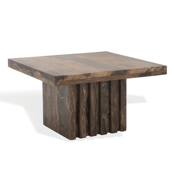 Olivia Marble Accent Table in Brown