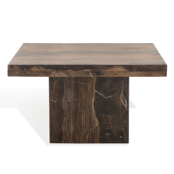 Olivia Marble Accent Table in Brown