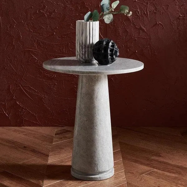 Valentia Marble Accent Table in Light Gray