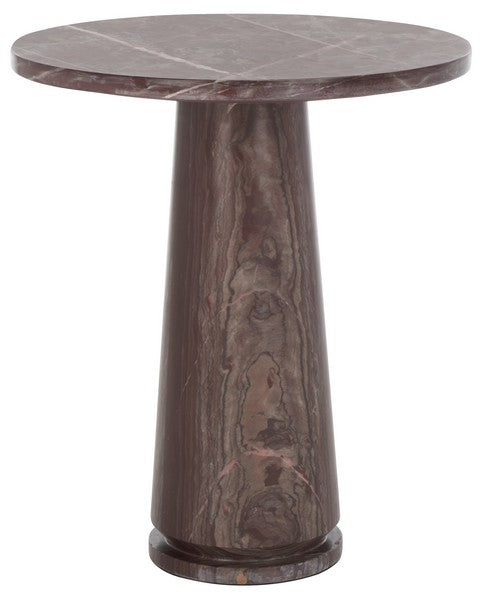 Valentia Tall Round Pink Marble Accent Table - The Mayfair Hall
