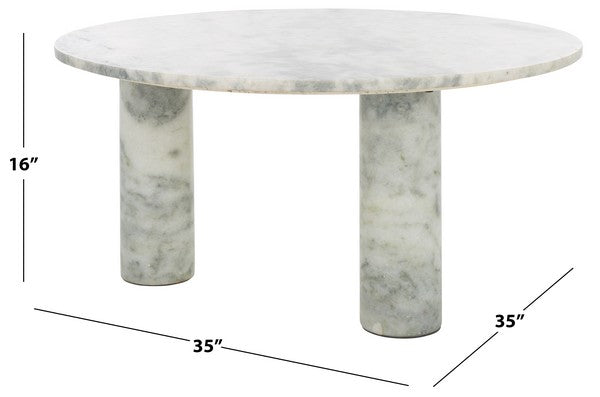 Giabella 3 Leg White Marble Coffee Table - The Mayfair Hall