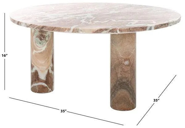 Safavieh Giabella White/Brown 3 Leg Marble Coffee Table