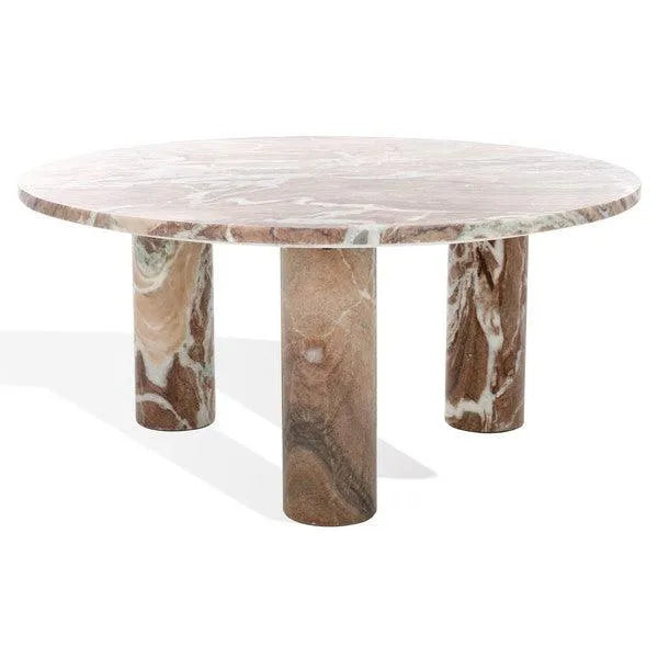 Safavieh Giabella White/Brown 3 Leg Marble Coffee Table