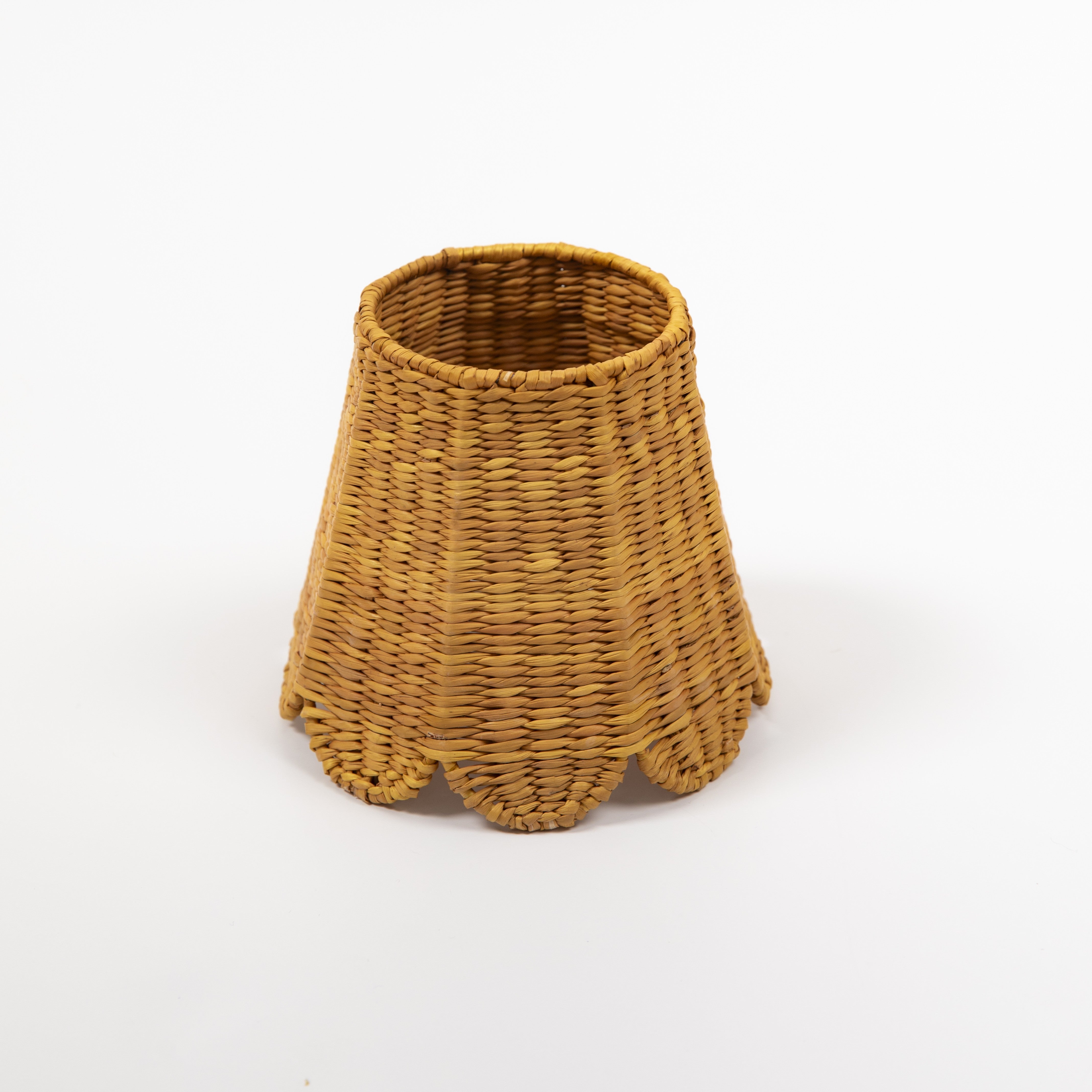 Seagrass Shade Cover in Natural with Scalloped Trip