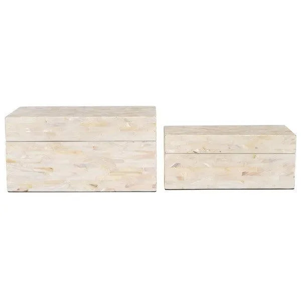 Safavieh Sabryna Champagne Mother of Pearl Boxes - Set of 2
