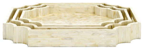 Prynne Champagne Mother of Pearl Trays - Set of 3 - The Mayfair Hall