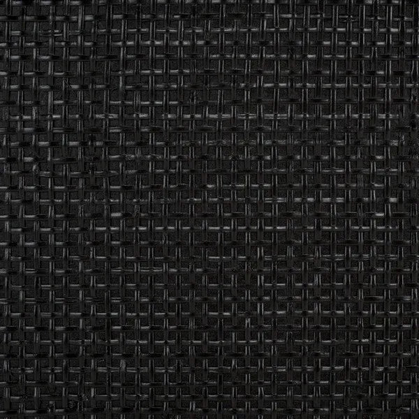 Isaiah Rattan Storage Unit in Black with 2 Tier Shelves