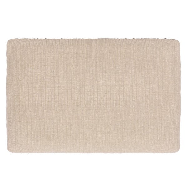 Aero Counter Stool in Brown with Beige Upholstery and Nail Head Trim (Set of 2)