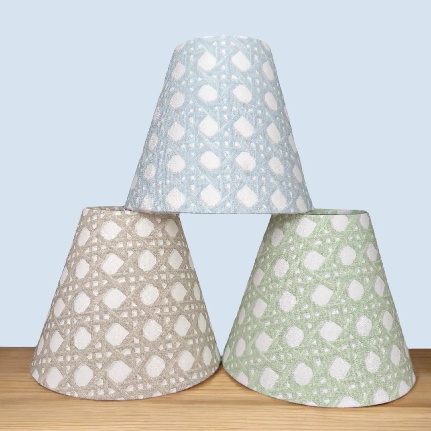 Blue Rattan Sconce Shade in Sally - The Mayfair Hall
