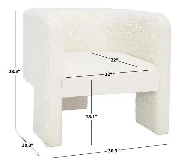 Safavieh Sammie 3 Leg Ivory Boucle Accent Chair