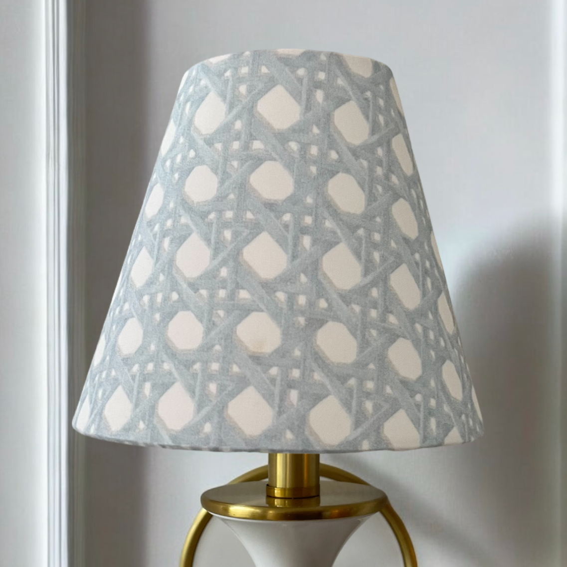 Blue Rattan Sconce Shade in Sally