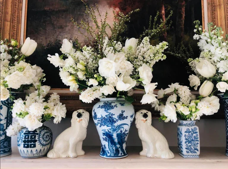 Staffordshire Dogs in Ivory and Gold (2 Sizes) - The Mayfair Hall