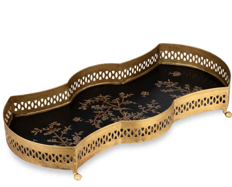 Black Scalloped Vanity Tray