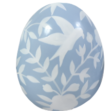 Soft Blue Bird & Vine Egg
