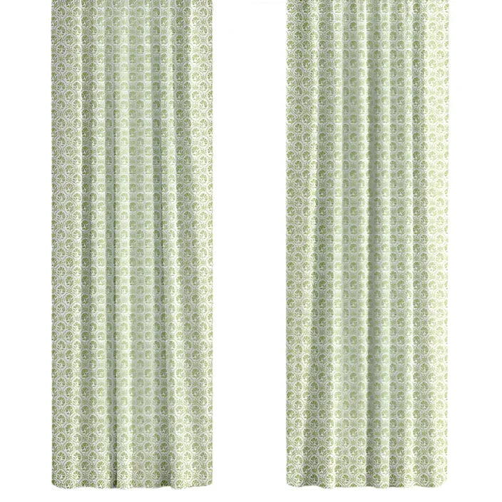 Sophie in Eloise Drapery Panel - The Mayfair Hall