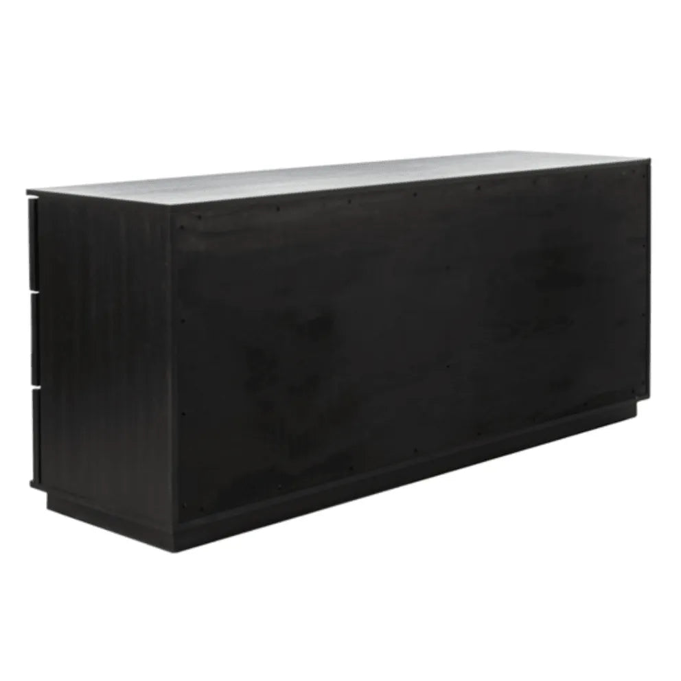 Patty Wood Drawer Dresser in Black with Cubism Design
