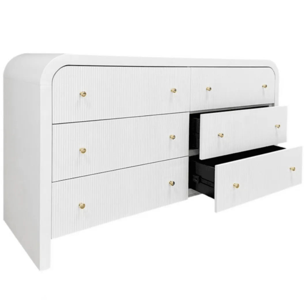 Liabella Wood Drawer Dresser in White