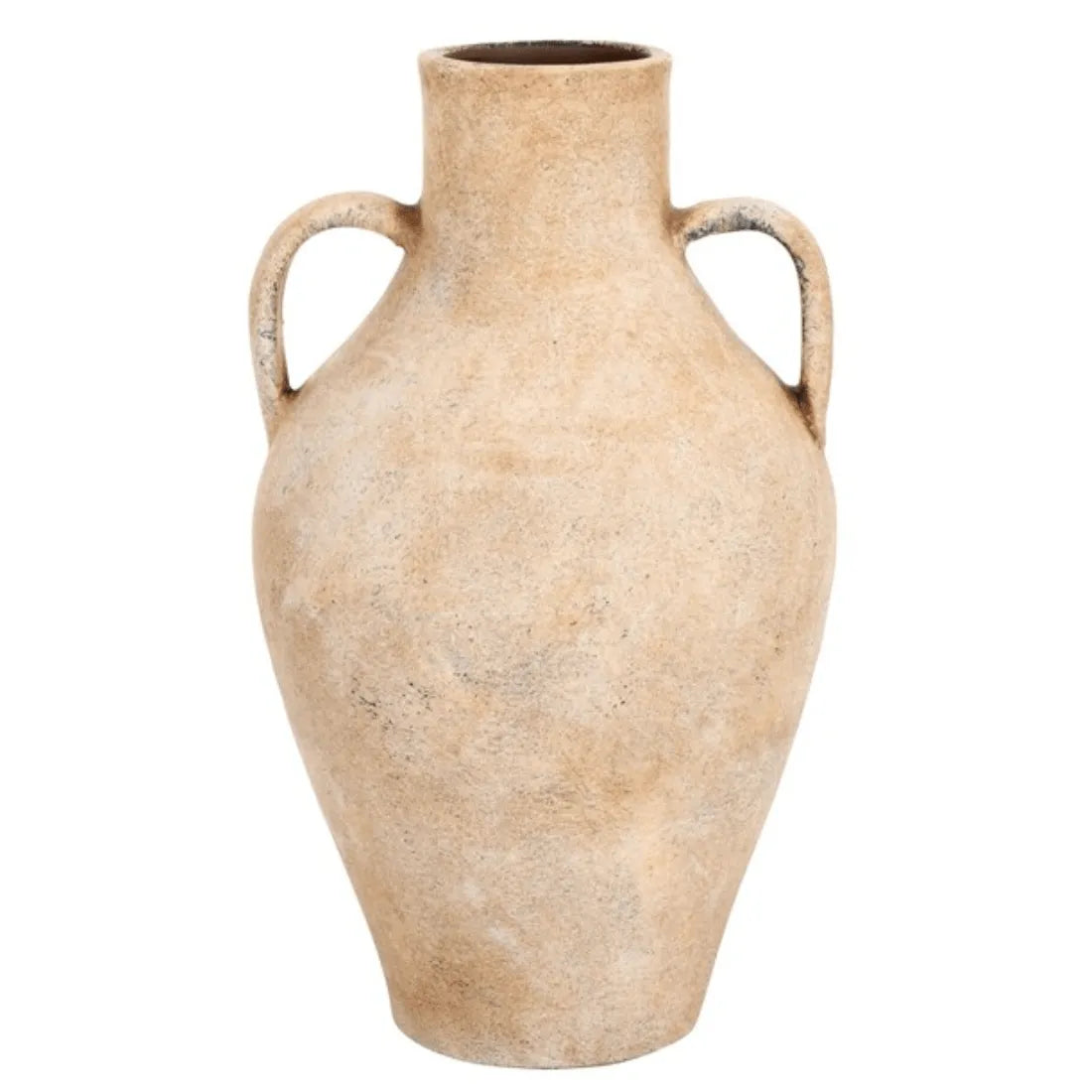 Mesa Stoneware Vase in Natural with Handle Design