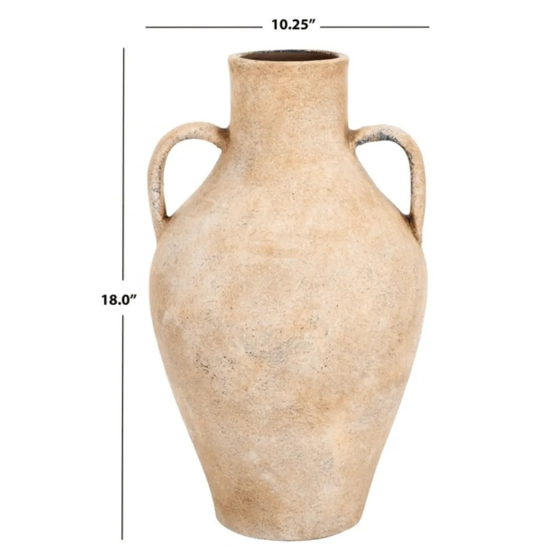 Mesa Stoneware Vase in Natural with Handle Design