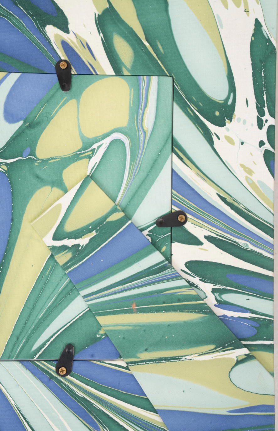 Green and Blue Hand-Marbled Large Wall Picture Frame, 5x7