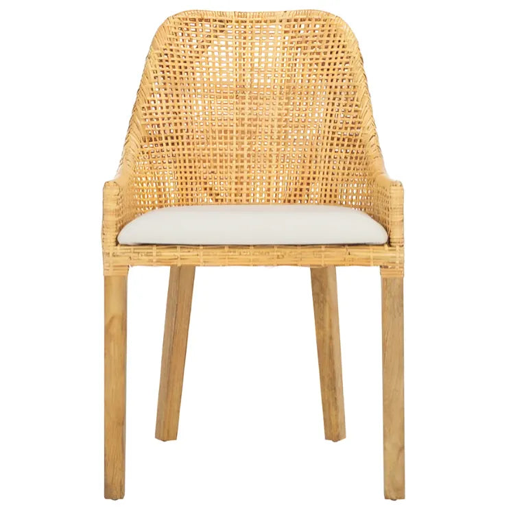 Altha Rattan Dining Chair in Dessert Brown with Cushion