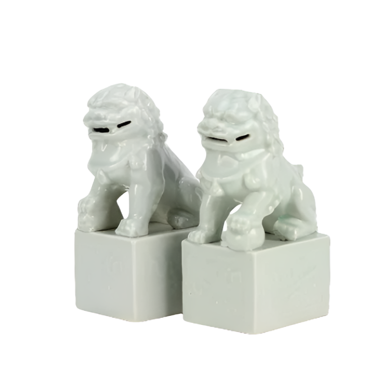 Mini White Foo Dogs