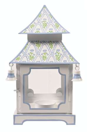 White & Blue Tulip Pagoda Lantern (3 Sizes)