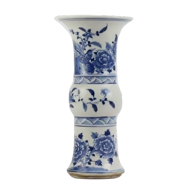 Bird and Floral Trumpet Vase