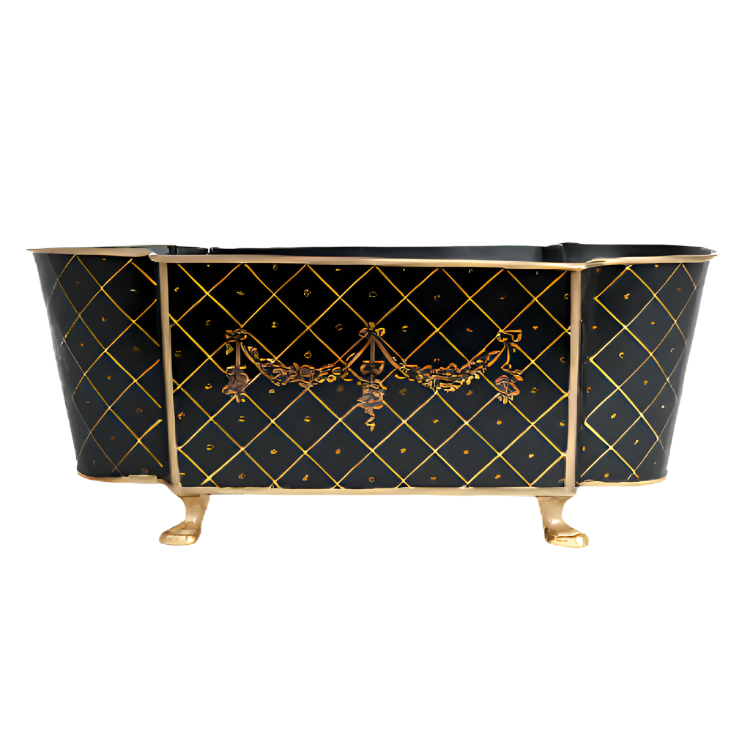 Black & Gold Long Trellis Garland Planter