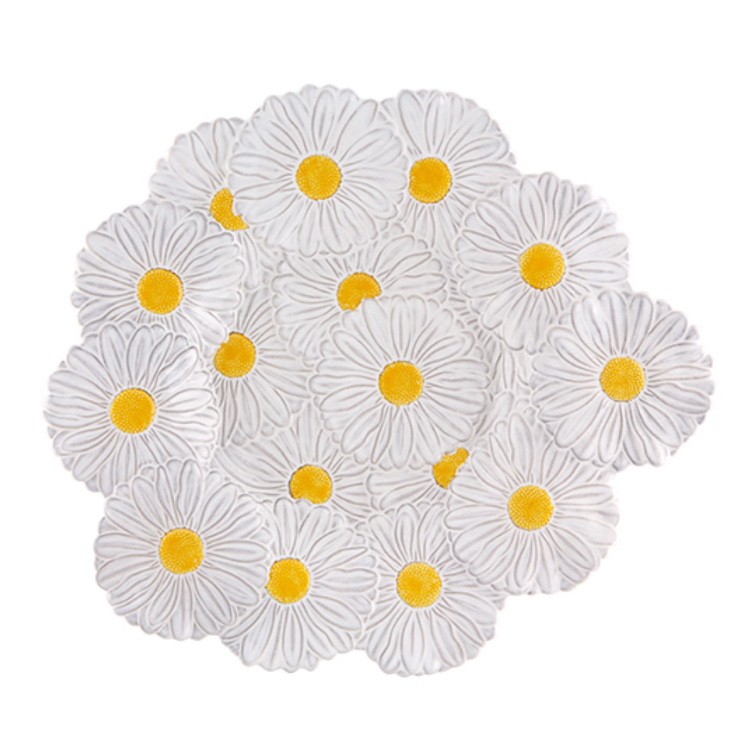 Maria Flor Earthenware Centerpiece in White and Yellow