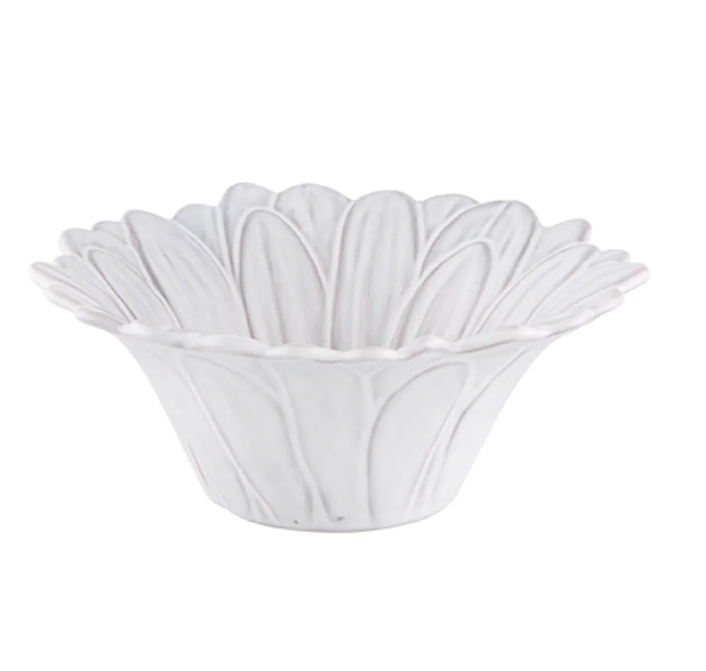 Maria Flor Earthenware Daisies Bowl in White (Set of 4) - The Mayfair Hall