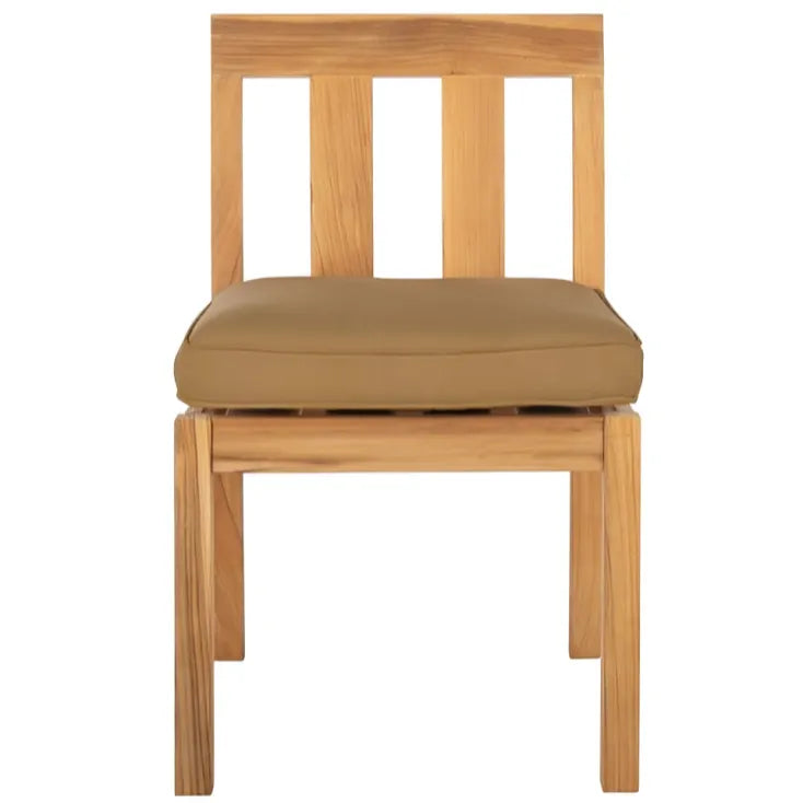 Montford Brazilian Teak Wood Dining Chair in Brown with Cushion (Set of 2)