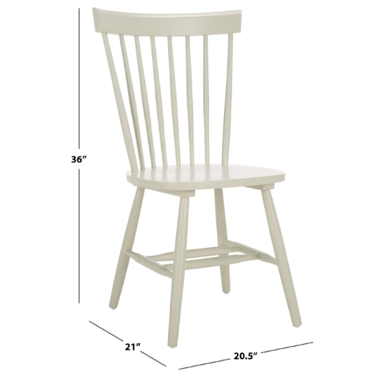 Parker Wood Dining Chair in Off-White with Spindle Back (Set of 4)